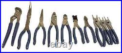 Snap On Tools NEW PL1000STARTMB 10pc POWER BLUE Plier Cutter Crimper Starter Set