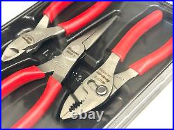 Snap On Tools NEW PL306ACF RED 3 Piece Soft Grip Pliers / Cutters Set USA