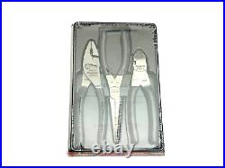 Snap On Tools NEW PL307ACFDT Dark Titanium 3 Piece Soft Grip Pliers/ Cutters Set