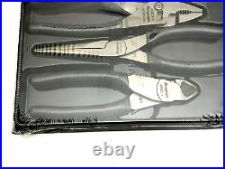 Snap On Tools NEW PL307ACFDT Dark Titanium 3 Piece Soft Grip Pliers/ Cutters Set