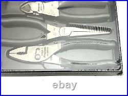 Snap On Tools NEW PL307ACFDT Dark Titanium 3 Piece Soft Grip Pliers/ Cutters Set