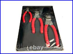 Snap On Tools NEW PL803A RED 3 Piece Soft Grip Diagonal Cutters Set USA