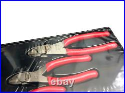 Snap On Tools NEW PL803A RED 3 Piece Soft Grip Diagonal Cutters Set USA