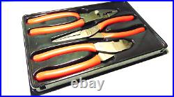 Snap On Tools PL306ACF RED 3 Piece Soft Grip Pliers / Cutters Set USA- New Other