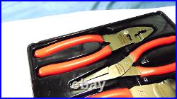 Snap On Tools PL306ACF RED 3 Piece Soft Grip Pliers / Cutters Set USA- New Other