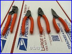 Snap On Tools PL400BO 4-Piece Pliers And Cutters Set With Tray (ORANGE)