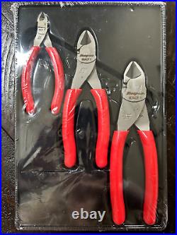 Snap-On Tools RED 3 Piece Soft Grip Diagonal Cutters Set PL803A-New