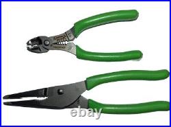 Snap On Tools Soft Grip Plier Cutter Set Green PWCS7ACF LN47ACF G New USA