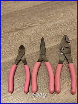 Snap On Tools USA 3pc Pliers And Cutters Set Pink