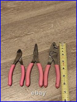 Snap On Tools USA 3pc Pliers And Cutters Set Pink