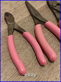 Snap On Tools USA 3pc Pliers And Cutters Set Pink