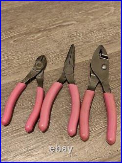 Snap On Tools USA 3pc Pliers And Cutters Set Pink