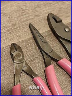 Snap On Tools USA 3pc Pliers And Cutters Set Pink