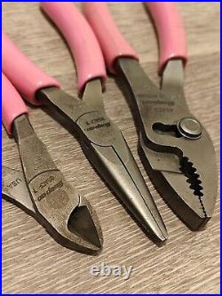 Snap On Tools USA 3pc Pliers And Cutters Set Pink