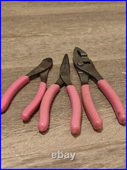 Snap On Tools USA 3pc Pliers And Cutters Set Pink