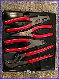 Snap-On Tools USA 4 Piece RED Soft Grip Assorted Plier Cutter Lot Set