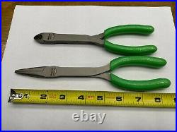 Snap-On Tools USA NEW 2 Piece GREEN Assorted Electronics Plier / Cutter Lot Set