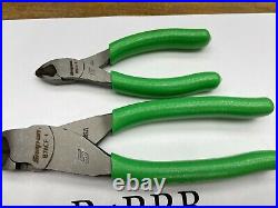 Snap-On Tools USA NEW 2 Piece GREEN Soft Grip Diagonal Cutter Pliers Lot Set