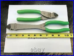 Snap-On Tools USA NEW 2 Piece Green Diagonal Cutter Pliers Lot Set 87ACF 312CF