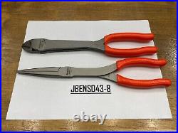 Snap-On Tools USA NEW 2 Piece ORANGE Long Needle Nose Pliers & Cutter Lot Set