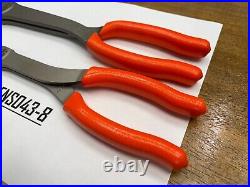 Snap-On Tools USA NEW 2 Piece ORANGE Long Needle Nose Pliers & Cutter Lot Set