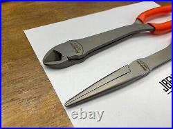 Snap-On Tools USA NEW 2 Piece ORANGE Long Needle Nose Pliers & Cutter Lot Set