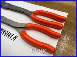 Snap-On Tools USA NEW 2 Piece ORANGE Long Needle Nose Pliers & Cutter Lot Set