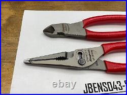 Snap-On Tools USA NEW 2pc RED Assorted Plier & Cutter Lot Set LN47ACF 87ACF