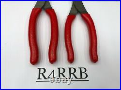 Snap-On Tools USA NEW 2pc RED Long Needle Nose Pliers & Diagonal Cutter Lot Set