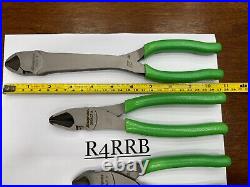 Snap-On Tools USA NEW 3 Piece GREEN HD HIGH LEVERAGE Diagonal Cutters Lot Set