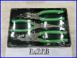 Snap-On Tools USA NEW 3pc Green Soft Grip Assorted Plier Cutter Set PL307ACFG
