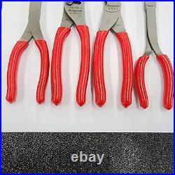 Snap-On Tools USA NEW 4 Piece RED Plier/Cutter Lot Set LN47ACF 908CF 609CF 87ACF