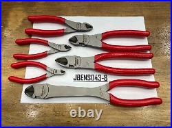 Snap-On Tools USA NEW 6 Piece RED MASTER Cutter Pliers Lot Set