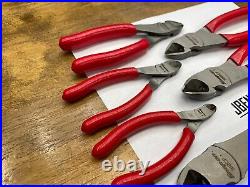 Snap-On Tools USA NEW 6 Piece RED MASTER Cutter Pliers Lot Set