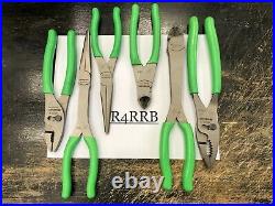 Snap-On Tools USA NEW 6pc GREEN Slip Joint, Needle Nose & Cutter Pliers Lot Set