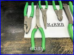 Snap-On Tools USA NEW 6pc GREEN Slip Joint, Needle Nose & Cutter Pliers Lot Set