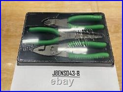 Snap-On Tools USA NEW GREEN 3 Piece Soft Grip Pliers / Cutters Set PL307ACFG