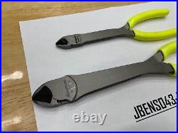 Snap-On Tools USA NEW HI-VIZ 2 Piece Long Neck Diagonal Cutter Pliers Lot Set