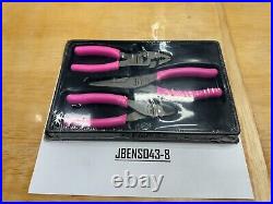 Snap-On Tools USA NEW PINK 3 Piece Soft Grip Pliers / Cutters Set PL306ACFP