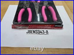 Snap-On Tools USA NEW PINK 3 Piece Soft Grip Pliers / Cutters Set PL306ACFP