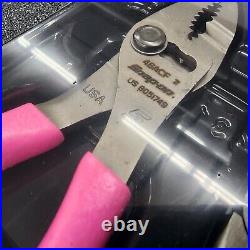 Snap-On Tools USA NEW PINK 3 Piece Soft Grip Pliers / Cutters Set PL306ACFP