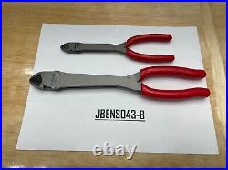 Snap-On Tools USA NEW RED 2 Piece Long Neck Diagonal Cutter Pliers Lot Set