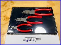 Snap-On Tools USA NEW RED 3 Piece Soft Grip Diagonal Cutter Pliers Set PL803A