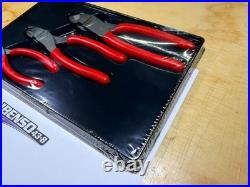 Snap-On Tools USA NEW RED 3 Piece Soft Grip Diagonal Cutter Pliers Set PL803A