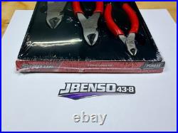 Snap-On Tools USA NEW RED 3 Piece Soft Grip Diagonal Cutter Pliers Set PL803A