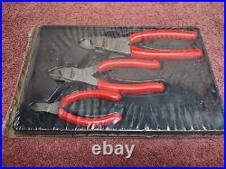 Snap-On Tools USA NEW! RED 3 Piece Soft Grip Diagonal Cutters Set PL803A