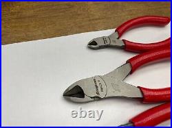 Snap-On Tools USA NEW RED 3 Piece Soft Grip Diagonal Cutters Set PL803A