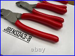 Snap-On Tools USA NEW RED 3 Piece Soft Grip Diagonal Cutters Set PL803A