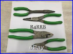 Snap-On Tools USA NOS New Style 4pc GREEN Vinyl Grip Plier Cutter Lot Set