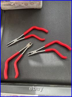 Snap on Tool 3 Pcs NEW 912AEP RED Pistol Grip Needle Nose Pliers Set cutter